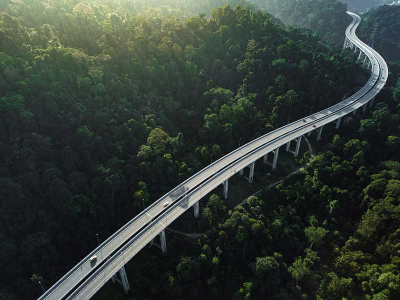 highway road through mountains